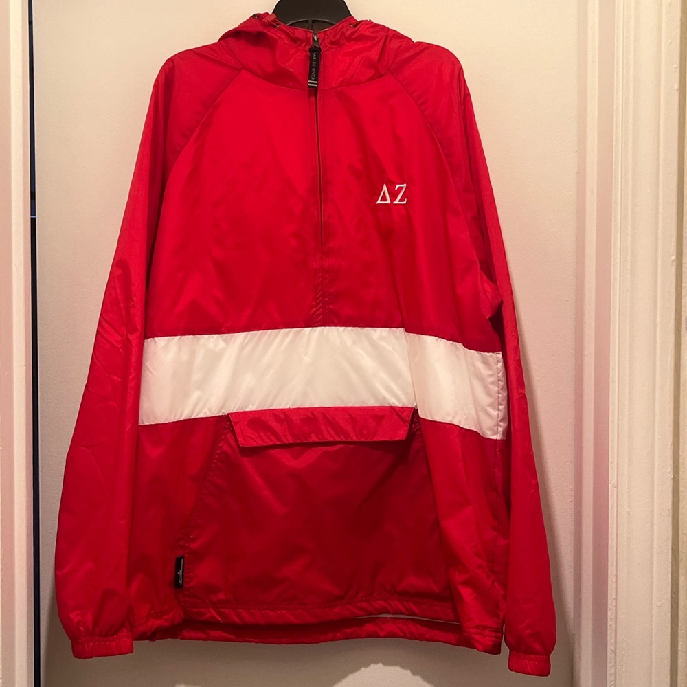 Delta Zeta Anorak Pullover Windbreaker Jacket.